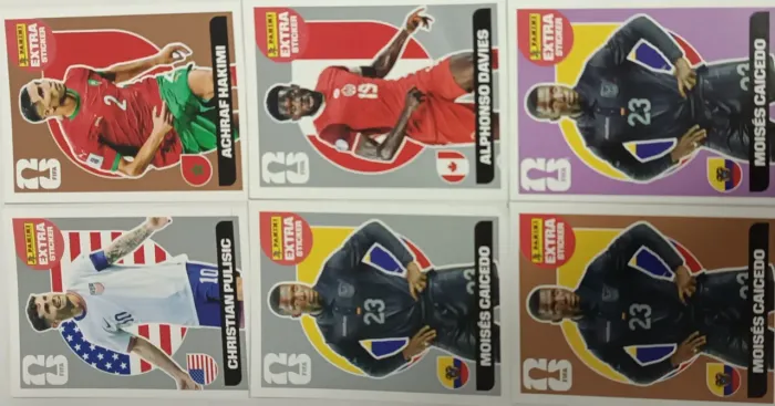 Lote figurinhas legends original Panini 6 figurinhas copa do mundo world Cup 2026