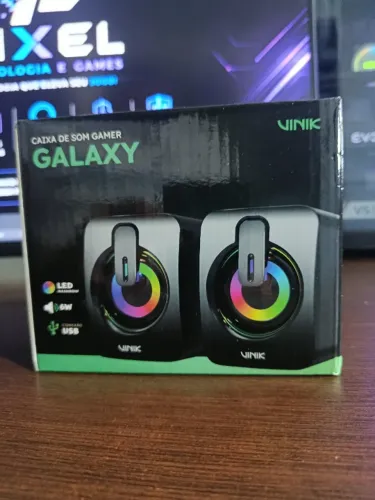 Caixa de Som Gamer Vinik Galaxy 6W LED Rainbow Nova