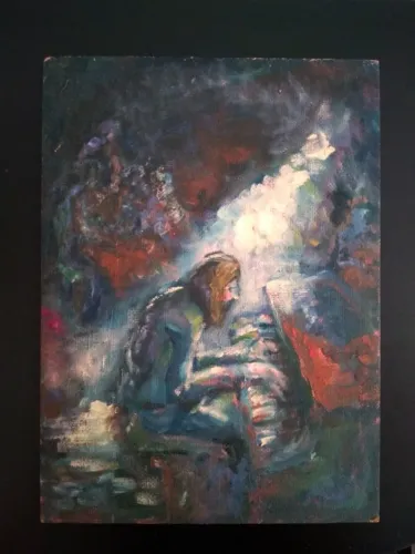 Quadro 24 x 30 cm - Pintura Expressionista sobre Painel - Peça única de 1980