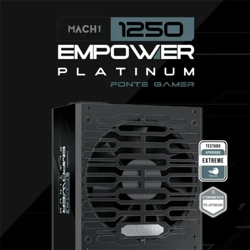 Fonte | MACH1 EMPOWER | 1250W | Cybenetics Platinum | Modular | ATX 3.1 | Preto - Loja FH