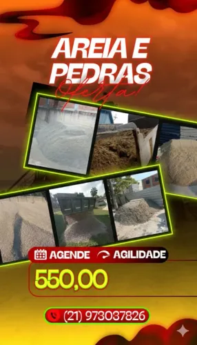 Areia lavada e Pedras - 8M³