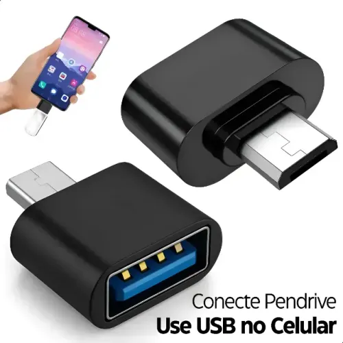 Adaptador OTG USB - Conector V8 Micro USB para Celular