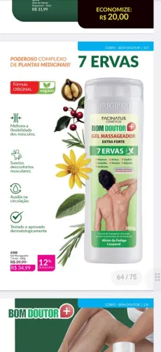 Gel massageador extra forte, BOM DOUTOR.