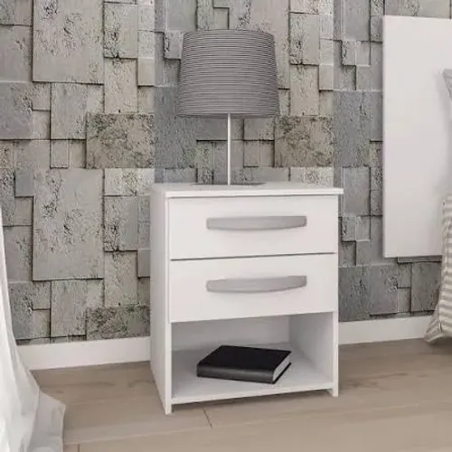 MESA DE CABECEIRA CRIADO 2 GAVETAS ATUALLE EM 2 CORES - COMPRE HOJE E RECEBA AMANHÃ