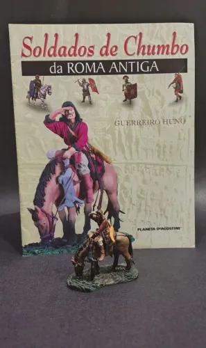 Miniatura Guerreiro Huno Chumbo Roma DeAgostini Com Fasciculo Edicao 35