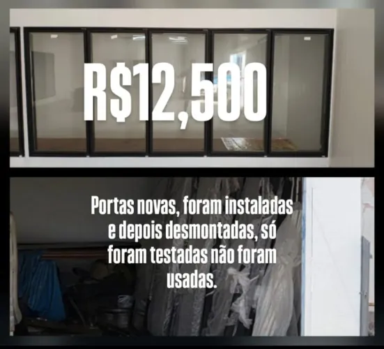 Portas doorincooler refricomp duplas a vácuo com aquecimento e iluminação
