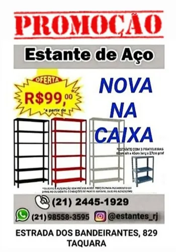 ESTANTE DE AÇO (Nova na caixa) A PARTIR de R$99,00* KIT MULTIUSO