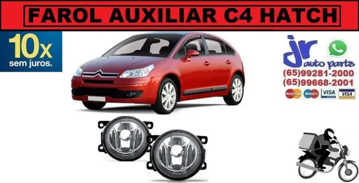 Par Farol De Milha Citroën C4 Hatch (Reposição) Auxiliar Neblina