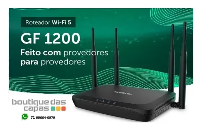 ROTEADOR WIRELESS GF 1200 INTELBRAS REF 12104 4 ANTENAS
