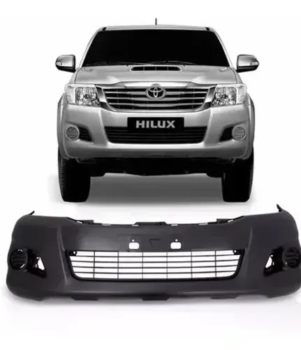 Parachoque Toyota Hilux 2012 à 2015 - Dianteiro Preto Liso - DTS