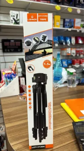 Promoção Tripé Suporte Camera Celular Profissional 1,50m Aluminio Cor Preto