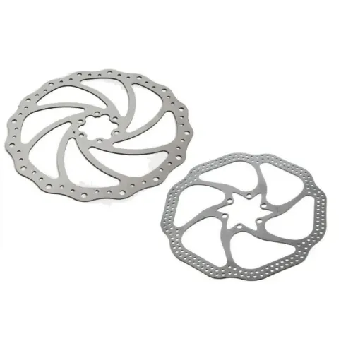 Par de Discos De Freio Rotor Absolute 180 e 160mm 6 Furos em Aço pra Bicicletas 6005
