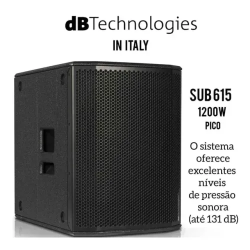 Subwoofer Ativo Profissional SUB615 Db Technologies 15" 1200w Pico 131db
