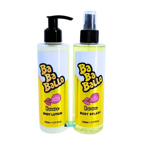 Kit Creme Hidratante Babalu Banana + Body Splash Feminino Docinho 250ml Pronta Entrega