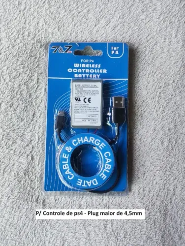 Bateria p/ Controle Ps3 (80,00) e Ps4 (90,00) com cabo usb
