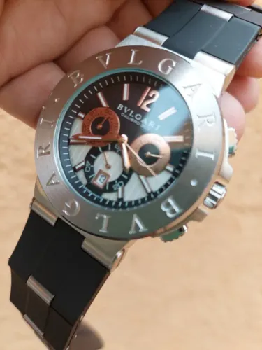 Relogio Bulgar Diagono Calibro 303 Pulseira Borracha 45mm