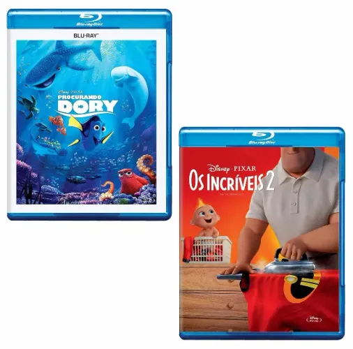 Kit 2 Filmes Blu-ray - Procurando Dory e Os Incríveis 2 - Bluray Original - Novo e Lacrado