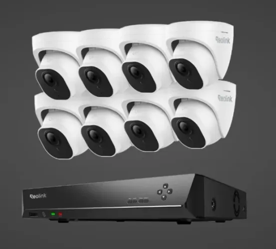 REOLINK Sistema de câmera de segurança 4K PoE com fio, 8 câmeras PoE de 8 MP, detecção int