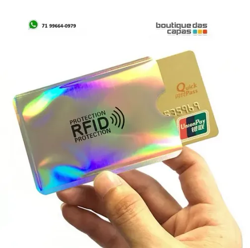 Capinha Porta Cartão credito debito Proteção Antifurto RFID nfc e Bloqueio de Aproximação