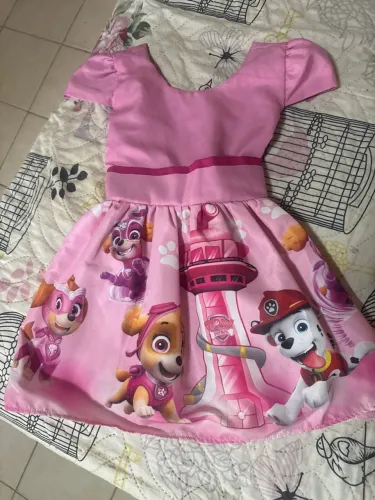 Vestido Infantil Patrulha Canina - Tamanho 1 a 2 Anos