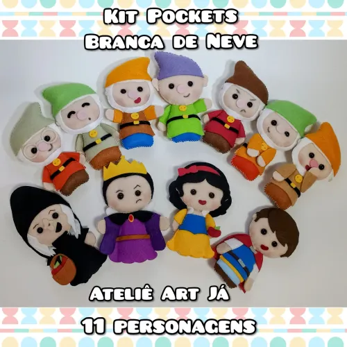 Kit Pocket Branca de Neve com 11 personagens