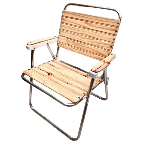 Cadeira p/ bares/ pesca/ praia/ jardim alumínio com madeira Designer único