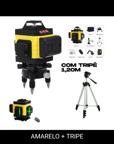 Nivel Laser Recarregável 12 Linhas Verde Profissional 3d Autonivelante Com Controle 360 4d