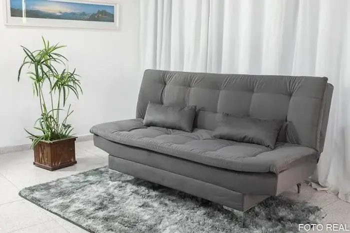 Sofá Cama Cinza Ágatha - FRETE GRÁTIS ENTREGA HOJE !!! 