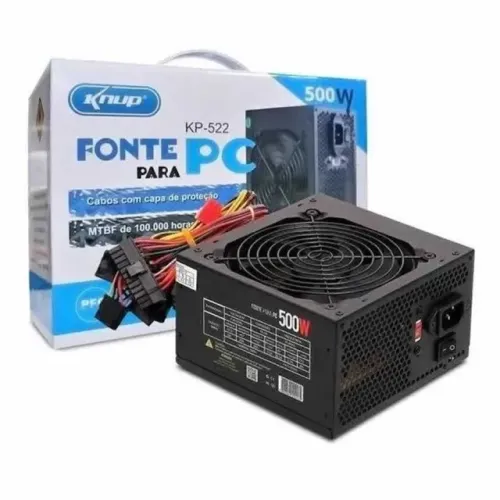 Fonte De Alimentação Para Pc Knup Kp-522 500w Preta 115v/230v