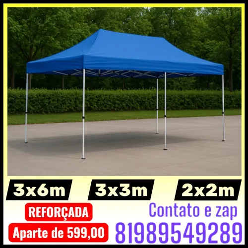 Tenda sanfonada reforçada galvanizada extra fonte 