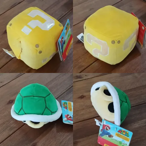 Pelúcia Casco Verde Koopa Troopa e Bloco "?" Super Mario - Efeitos Sonoros