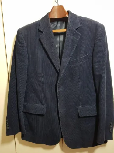 Blazer de Veludo Cotelê Azul Marinho