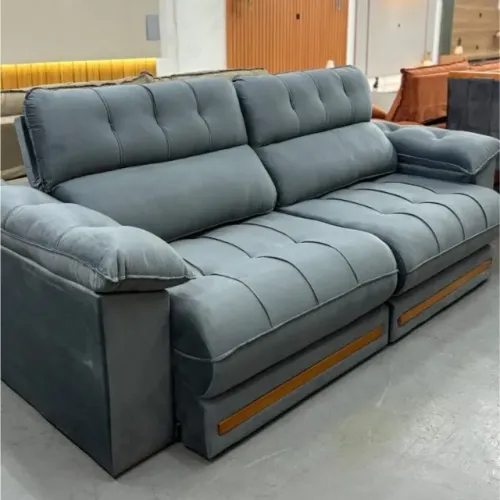 Sofá Retrátil e Reclinável Arezzo 2,50 cm Pronta Entrega.