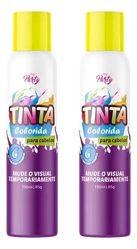 Kit 2 Tinta Spray Amarelo Brasil Para Cabelos Lavável 150ml Amarelo