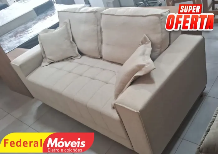 Sofá em Linho 1,80m Design Exclusivo - Fazemos Entregas