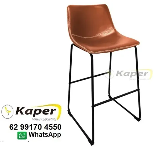 Banqueta alta trapezio fixa metal ( produto novo )