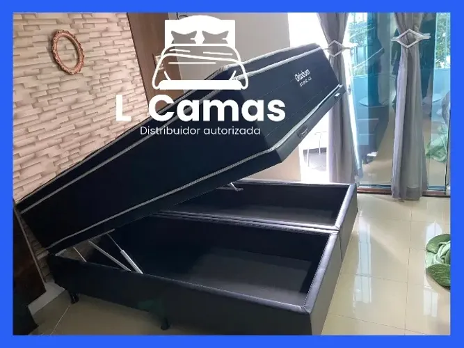 Baú Queen Preto Corino