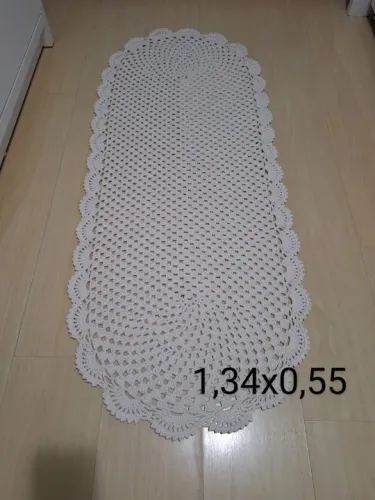 Tapete Oval Crochê - 1,34x0,55 novo