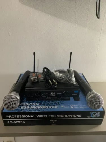 Microfone sem Fio Duplo UHF Profissional Wireless(novo e com garantia)