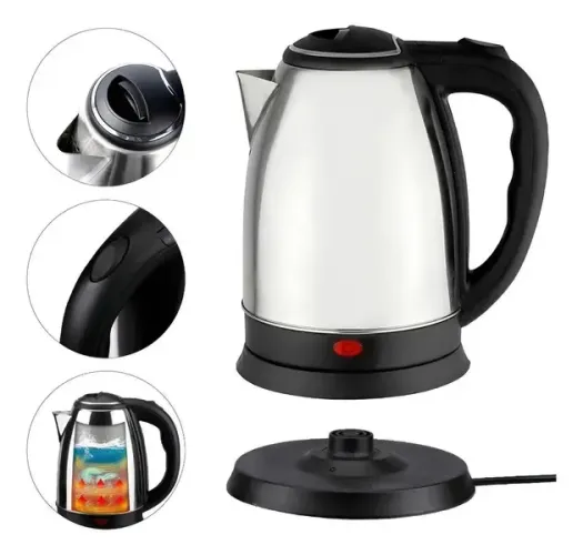 Chaleira Elétrica Portátil 1.8 Litros Aço Inox 110v Ou 220v Para Café Chá Linha Premium