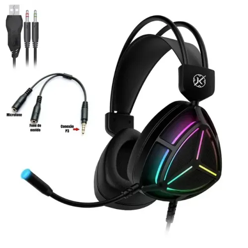 Headset Gamer Kalkan Sven, Led RGB, Drivers de 50mm (Conexão 2XP2) - WZetta
