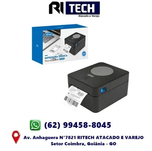 Impressora Térmica para Etiquetas Bluetooth USB ESC/POS 203 DPI Knup KP-IM608