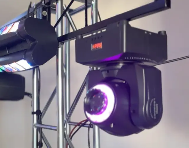 DJ Disco Moving Head Luzes LED na caixa