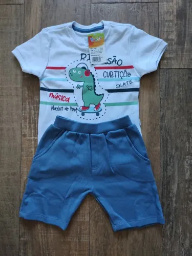 Conjunto - camisa e bermuda YUK'S - Tamanho 3