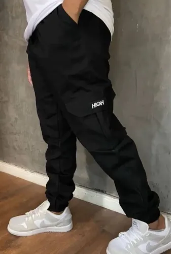 Calça Jogger Cargo Preta P M G GG