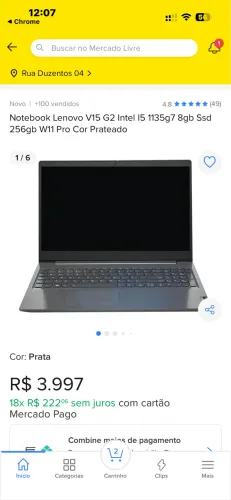 NOTEBOOK LENOVO V15 i5 11 geração