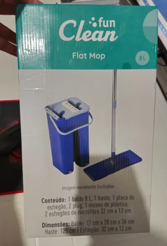 Conjunto MOP para Limpeza Cinza/Vermelho - Fun Clean (NOVO) caixa 