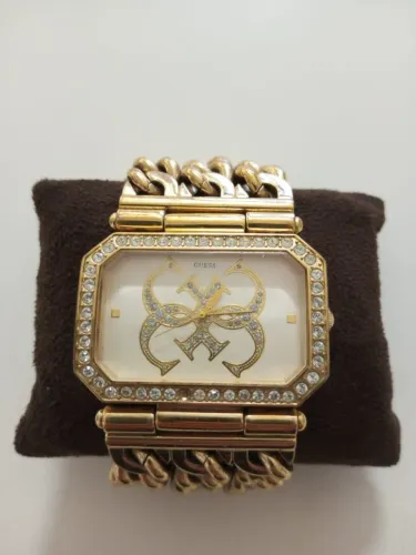 Relógio Guess original dourado com strass
