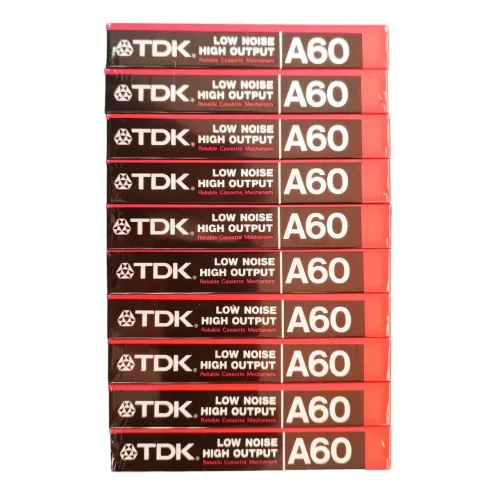 Fita cassete tdk A-60 min virgens 10 unidades lacradas