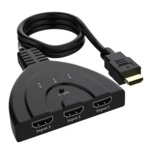 Cabo Divisor Hdmi Hub 3x1 Switch Adaptador 3 Entrada Para 1 Saida